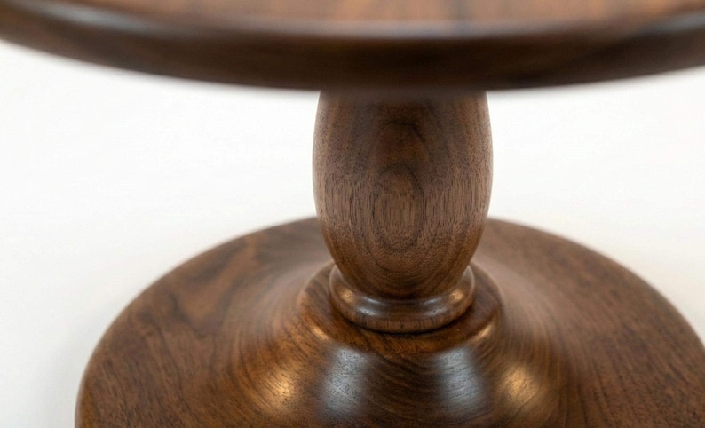 Solid Wood Pedestal Table | 18" Round Accent End Table