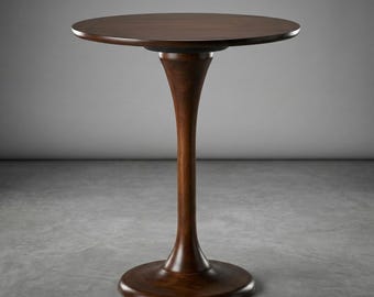 Moderne tulp bijzettafel uit het midden van de eeuw | Bijzettafeltje walnotenhout, afneembaar ontwerp