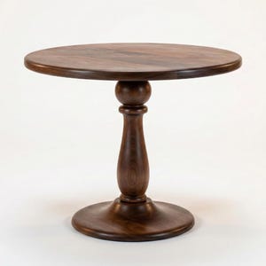 Massief houten sokkeltafel | 18-inch ronde bijzettafel met accent