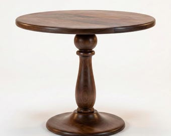 Solid Wood Pedestal Table | 18" Round Accent End Table