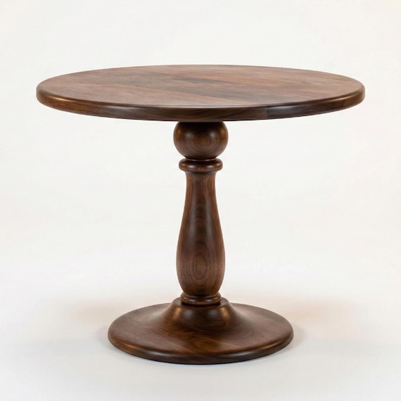 Solid Wood Pedestal Table | 18" Round Accent End Table