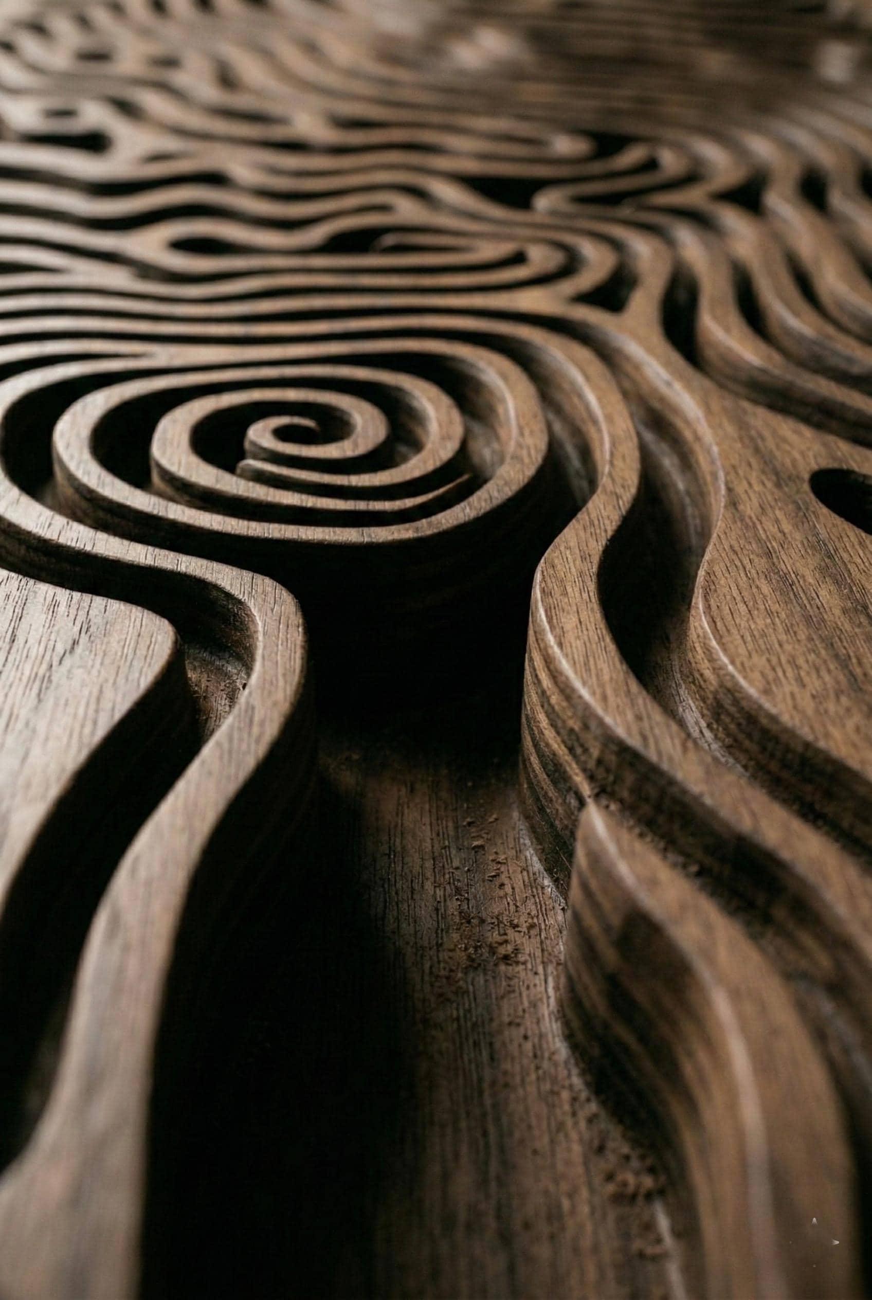 3D Topographic Wood Wall Art | Dark Oak CNC Engraved Panel | Modern ...