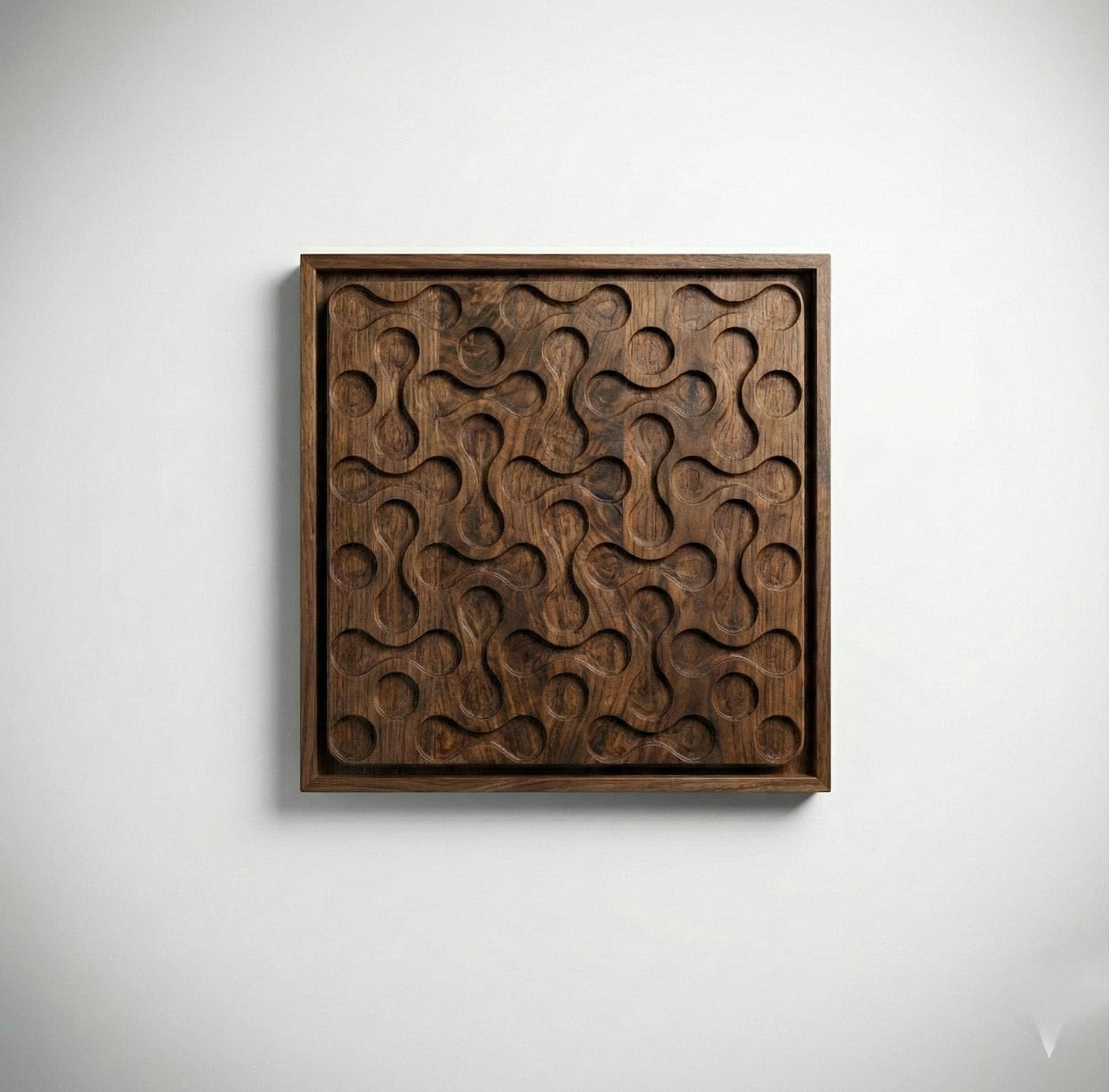 Dark Oak Geometric Wood Wall Art | 3D Carved Panel - Etsy