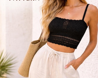 Häkeln Crop Top Muster, Anfänger freundlich Sommer Tank, PDF Instant Download