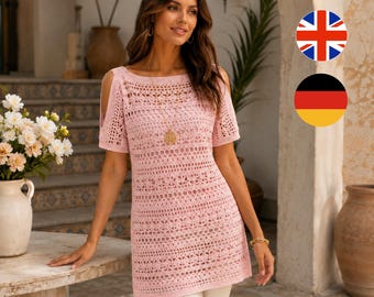 Häkelspitze Tunika Muster PDF | Kalte Schulter Tunika | Boho Sommer Top