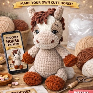 Crochet Horse Amigurumi Pattern – Plush Toy Tutorial (PDF Download)