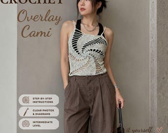 Boho Spiral häkeln Overlay Cami Muster PDF