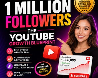 YouTube Wachstumsplan Ebook | 1 Million Abonnenten Guide (Digitaler Download)