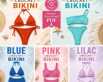 Bikini Häkelanleitung PDF - Boho Sommer Bademode - Anfängerfreundlich - Instant Download