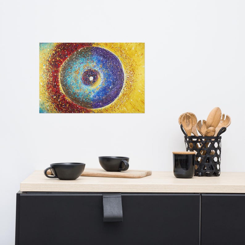 Abstract Witness Art Print: Colorful Cosmic Gaze, Modern Wall Decor - Etsy