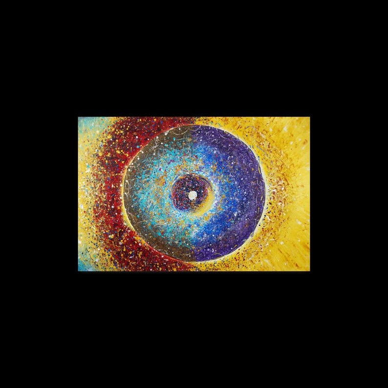 Abstract Witness Art Print: Colorful Cosmic Gaze, Modern Wall Decor - Etsy
