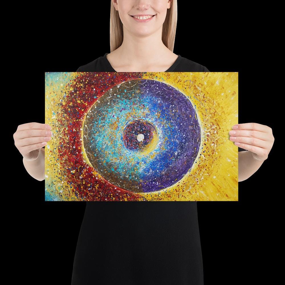 Abstract Witness Art Print: Colorful Cosmic Gaze, Modern Wall Decor - Etsy