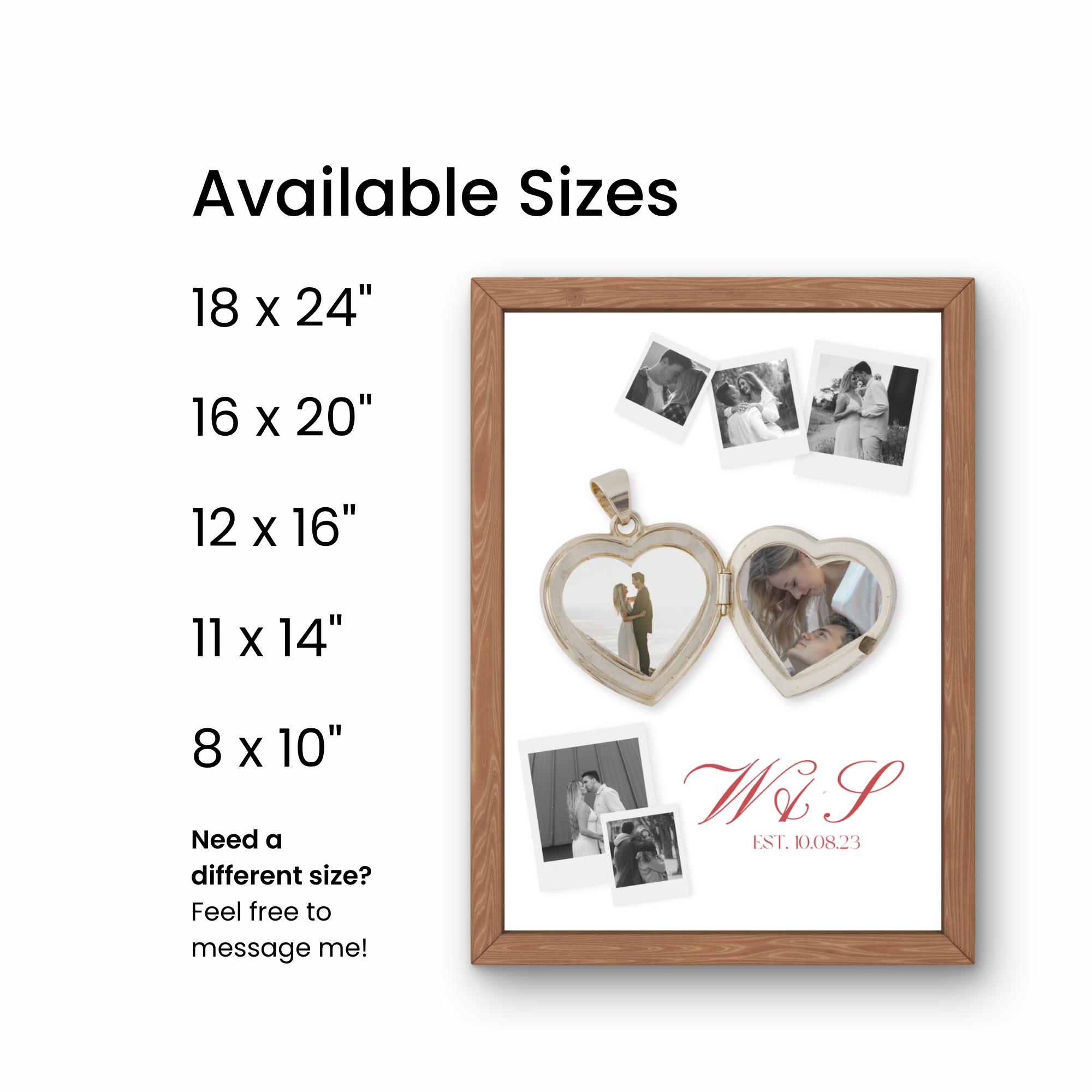 Heart Locket Collage | Editable Canva Template | Bf Gf DIY Anniversary ...
