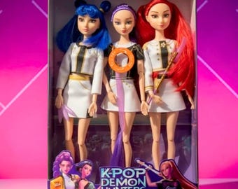 Set di bambole K Pop Demon Hunters in stile anime, bambole da collezione K Pop, figure di Rumi, Mira e Zoey, set di giocattoli regalo per fan del K Pop