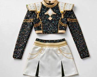 KPop Demon Hunters Enfants Rumi Zoey Mira Cosplay Sequin Glitter Costume Blanc Uniforme Ensemble Huntrix Outfit Pour Filles Halloween Jeu de Rôle