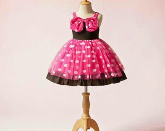 Ensemble de robe de princesse rose à pois pour fille