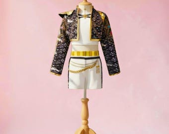 Déguisement K Pop chasseurs de démons filles Rumi Mira Zoey tenue paillettes paillettes Cosplay ensemble enfants fête d'halloween uniforme pour enfants