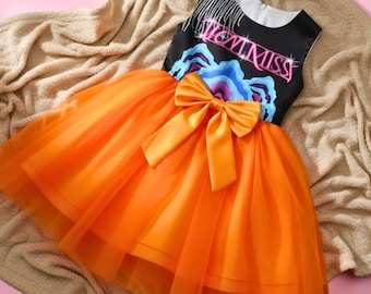 Filles K Pop Rumi Robe Tutu Orange P1rty Robe Enfants Idole Costume Anniversaire Tenue Halloween Cosplay Robe