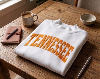 Personalized Embroidered Mock neck: Pullover, Vintage Style Name Crew neck