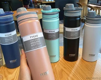 Tyeso Stainless Steel Thermos Bottle 530/750ML, Vacuum Insulated Water Bottle, Kids Travel