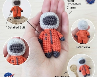 Patrón de ganchillo del astronauta más pequeño en PDF, tutorial de amigurumi, patrón de mini astronauta, descarga instantánea, patrón de ganchillo apto para principiantes.