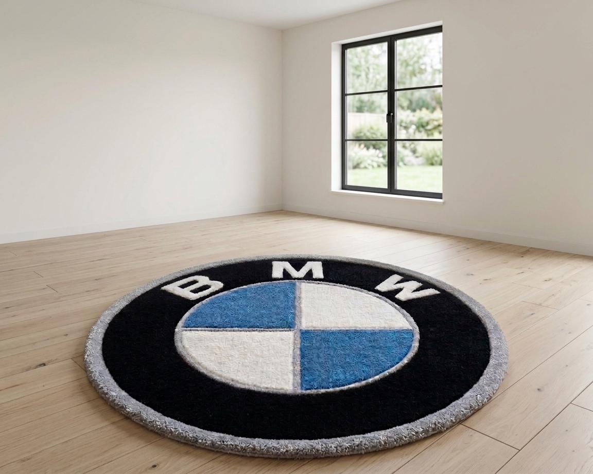 Handmade Tufted BMW Logo Round Rug – Modern Statement Carpet - Etsy