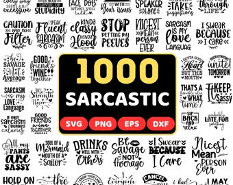 Sarkastisches SVG-Mega-Bundle: 1000 lustige Zitate (Digitaler Download)