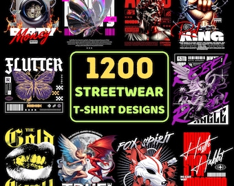 1200 Streetwear png Bundle, Tshirt Design Bundle, T-Shirt Print Design, Hip Hop digital download, T-Shirt Pod Design Pack, Trendy Urban PNG