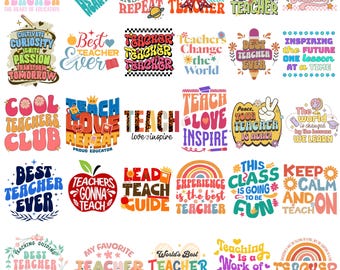 140+ PNG-Dateien zum Sublimationsdruck für Lehrer: Boho-Designs (Digitaler Download)