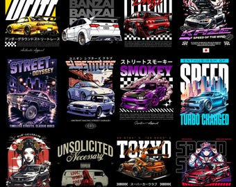 350+ Auto-Designs im PNG-Format: T-Shirt-Drucke, Vektorgrafiken aus der Automobilbranche (Digitaler Download)