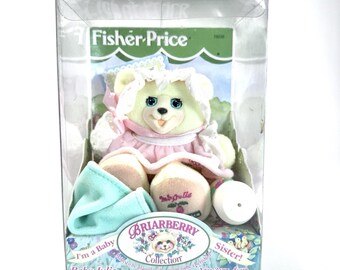 Bambola di peluche vintage Fisher Price Briarberry Collection Baby Julie, 1999, in scatola.