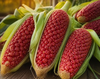Strawberry Popcorn Seeds | 130+ Heirloom Ornamental Mini Corn for Planting, Fall Harvest Decor