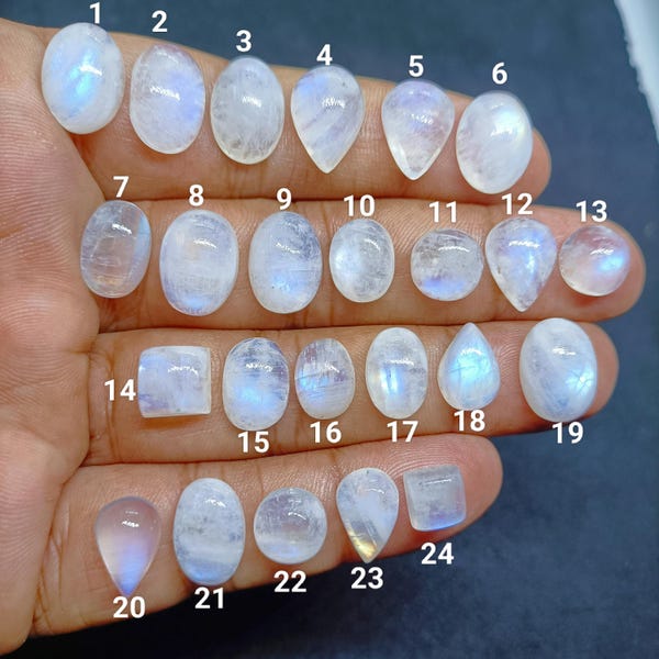 Rainbow Moonstone Top Grade Quality 100% Natural Rainbow Cabochon Loose Gemstone