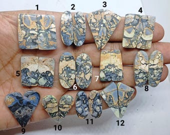 Maligano Jasper Pair Cabochon : Unique Pattern Gemstone