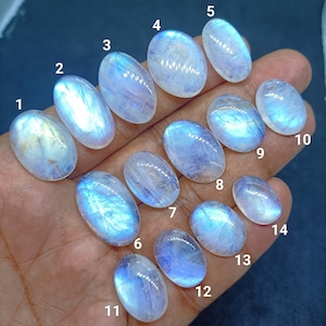 Regenbogenmondstein, erstklassige Qualität, 100 % natürlicher Regenbogen-Cabochon, loser Edelstein