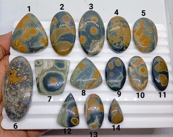 Natürlicher Ozeanjaspis-Cabochon – Flacher Edelstein