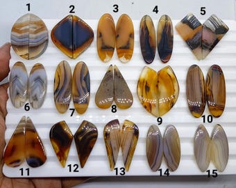 Montana Achat Edelstein: Flaches Cabochon zur Schmuckherstellung