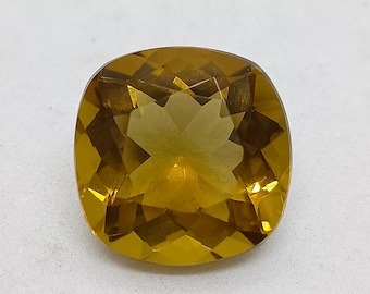 Honey Quartz Faceted  -Cushion Shape 17x17MM -AAA+++Gemstone