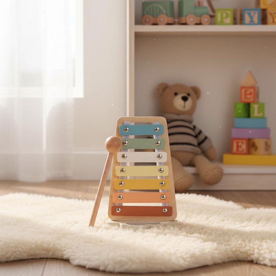 Rainbow Xylophone | Wooden Musical Instrument for Kids | Montessori ...