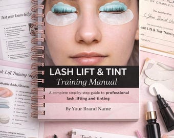 Lash Lift & Tint Training Manual Editable Canva Template | Lash Artist Course Guide | Beauty Business Forms | Instant Download