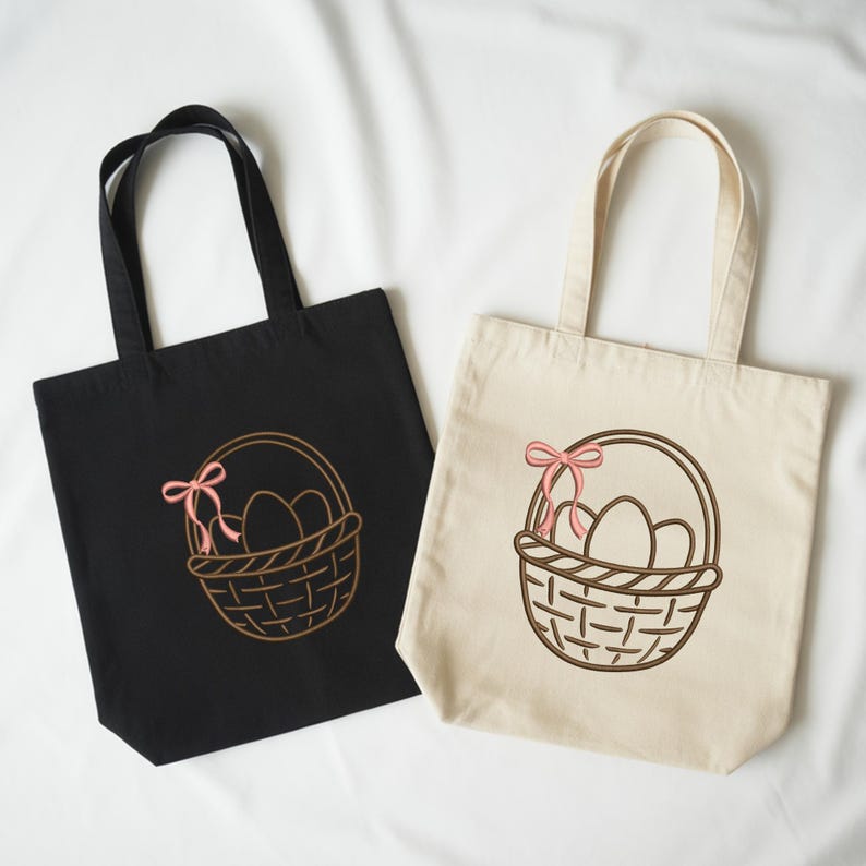 Easter Basket Machine Embroidery Design – Bean Stitch Egg Basket With ...