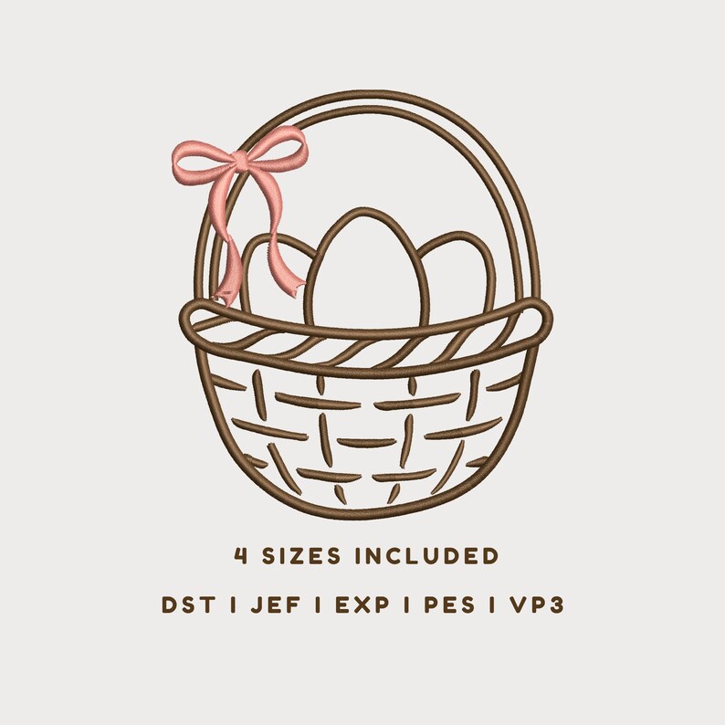 Easter Basket Machine Embroidery Design – Bean Stitch Egg Basket With ...