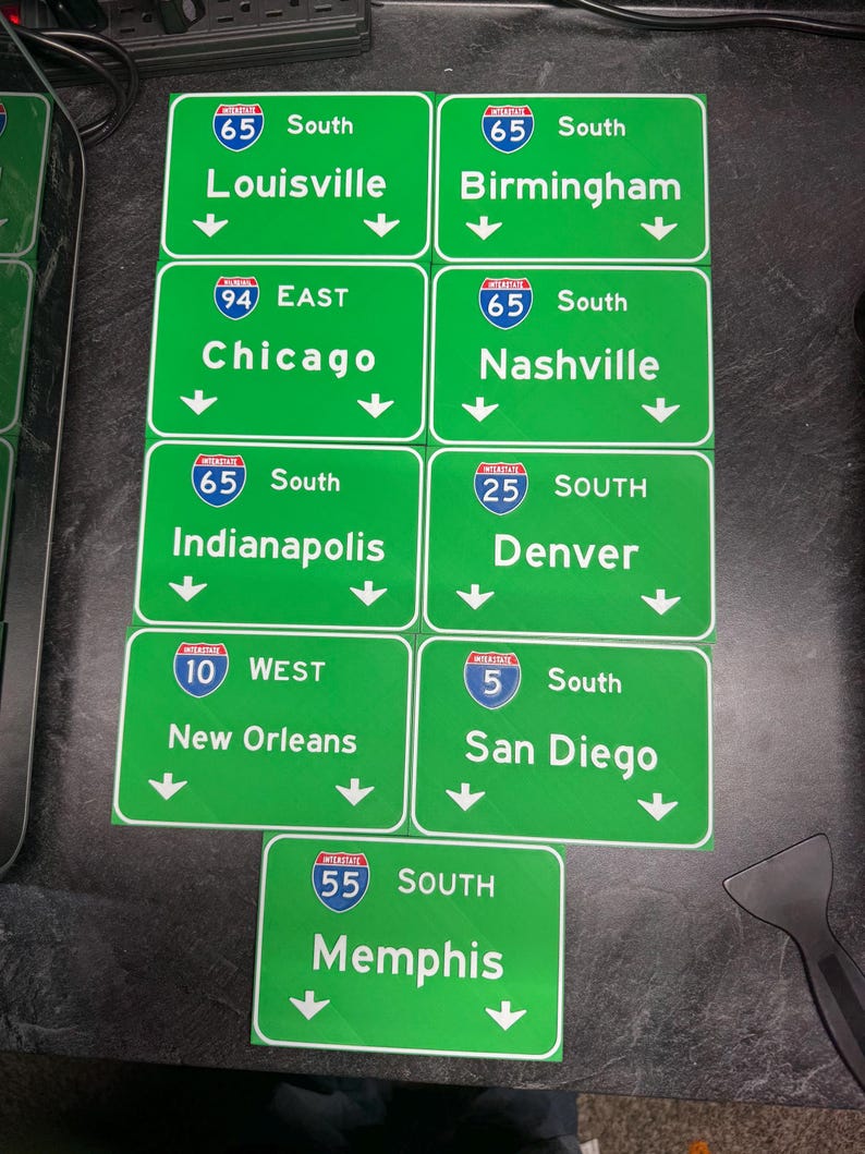 Destination Sign Freeway City Highway Signs Stl Ready to Print. Updated Monthly With New City's ...