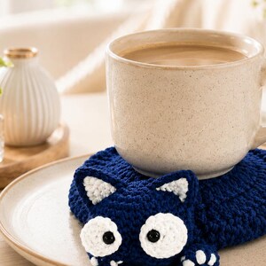 Cute Cat Crochet Coaster Pattern PDF, Beginner Friendly Cat Mug Rug Tutorial, Easy Kitchen Decor Crochet Pattern