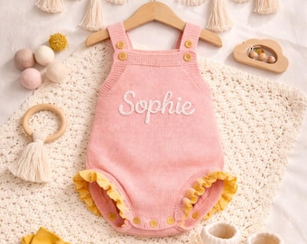 Patrón de punto para bebé niña: conjunto de pelele, calcetines y diadema (descarga digital)