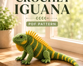 Patrón de iguana de ganchillo realista en PDF / Tutorial detallado de amigurumi de lagarto / Peluche de reptil para hacer tú mismo / Descarga digital instantánea