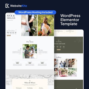 Modèle de site Web WordPress pour faire-part et faire-part de mariage Elementor Pro