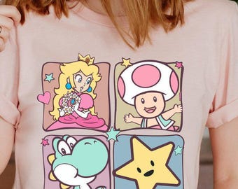 Super Mario Game Shirt, Super Mario Princess Shirt, Girl Birthday Mario Shirt, Kids Super Mario Shirt, Cute Game Shirt, Mario Video Game Tee