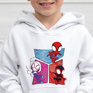 Vintage Spidey and Amazing Friends Retro Hoodie, Family Birthday Spidey Hoodie, Spidey Mom Hoodie, Spidey Reunion Hoodie, Heroes Foes Hoodie image 1