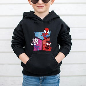 Vintage Spidey and Amazing Friends Retro Hoodie, Family Birthday Spidey Hoodie, Spidey Mom Hoodie, Spidey Reunion Hoodie, Heroes Foes Hoodie image 2